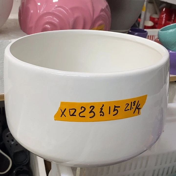 陶盆有孔 瑕疵针孔漏釉介意勿拍 口高