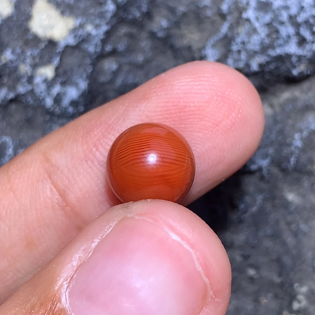 南红玛瑙未镶嵌肉柿子圆珠9.4微纹