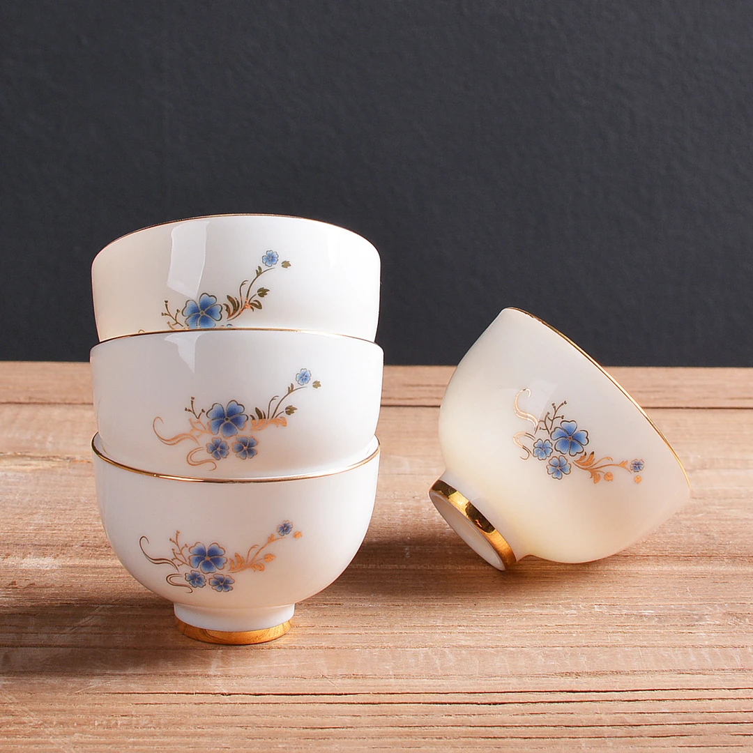 禅道堂羊脂玉陶瓷瓷茶杯大号主人杯高档品茗杯个人杯功夫茶具家用