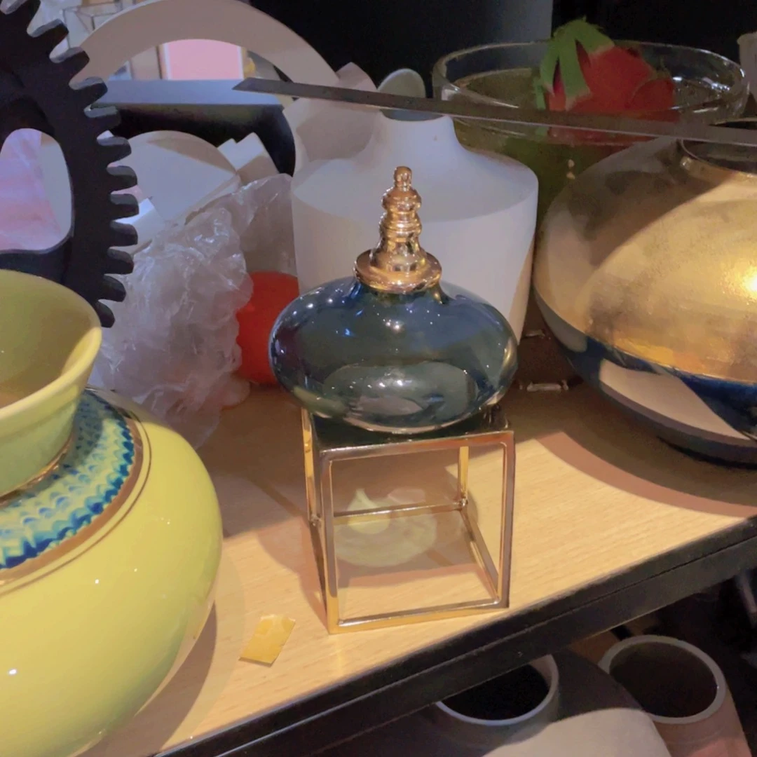 花***界陶瓷花瓶，仿真绿植。