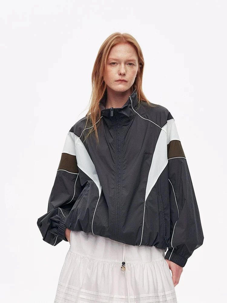 AVVENN2025夏季新品活力拼色轻量化运动风夹克外套AL30110511