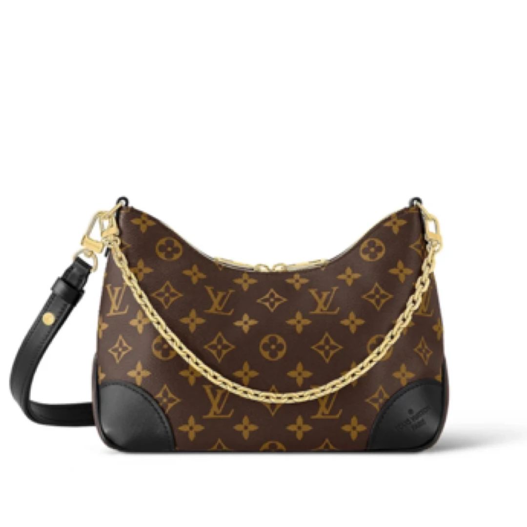 99新 LouisVuitton/路易威登 经典老花黑牛角单肩斜挎包