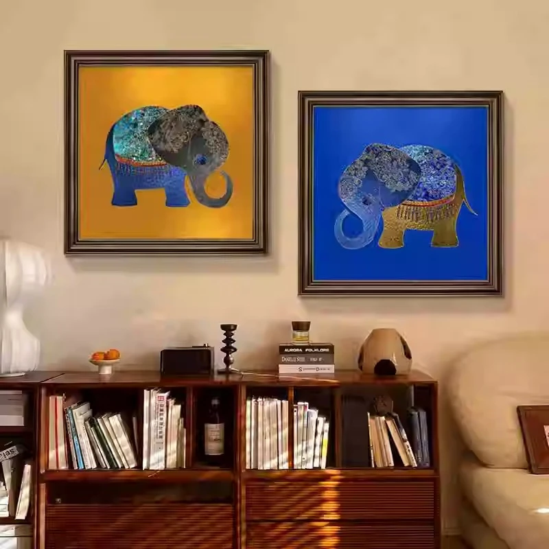 大象装饰画美式玄关挂画客厅沙发背景墙餐厅走廊客厅背景墙挂画
