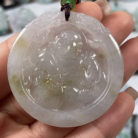 翡翠颈饰未镶嵌逍遥佛福利