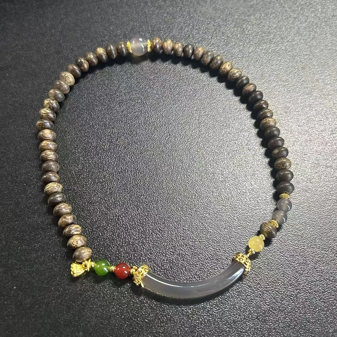 增香沉香木双色珠+莲蓬双圈甄选手串19003（悬浮礼盒）