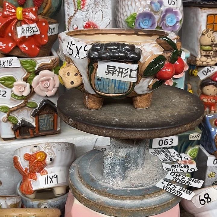 紫砂花盆粗陶材质多肉花盆