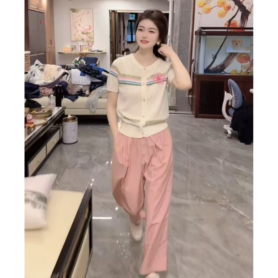 『粉系休闲M』设计显瘦百搭时尚休闲裤9079