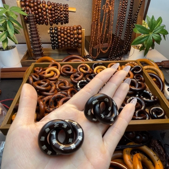 木枣木玉华1.5圈口双面镶银福利款