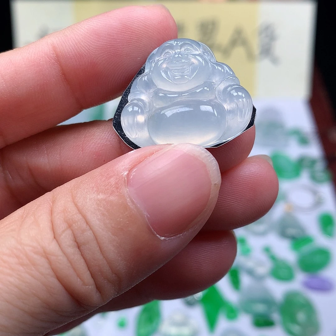 翡翠裸石缅甸天然A货翡翠冰种佛公