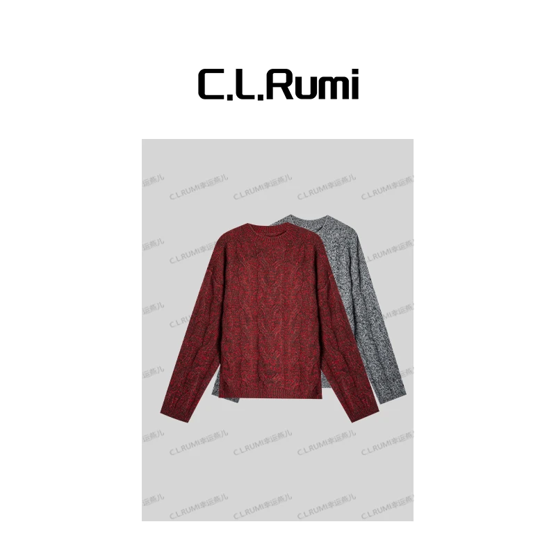 【Rumi精选】“枫糖”高克重软糯亲肤百搭夹花绞花羊绒上衣7260my