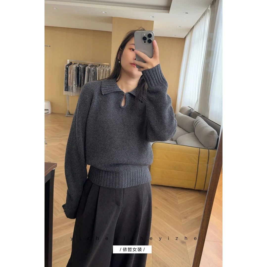“”水滴毛衣“”白月光毛衣针织毛衣开衫女毛针织衫上衣长袖