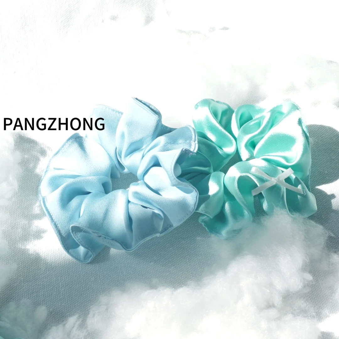 PANGZHONG缎面大肠发圈纯色发绳韩款高级感色系气质时尚ins
