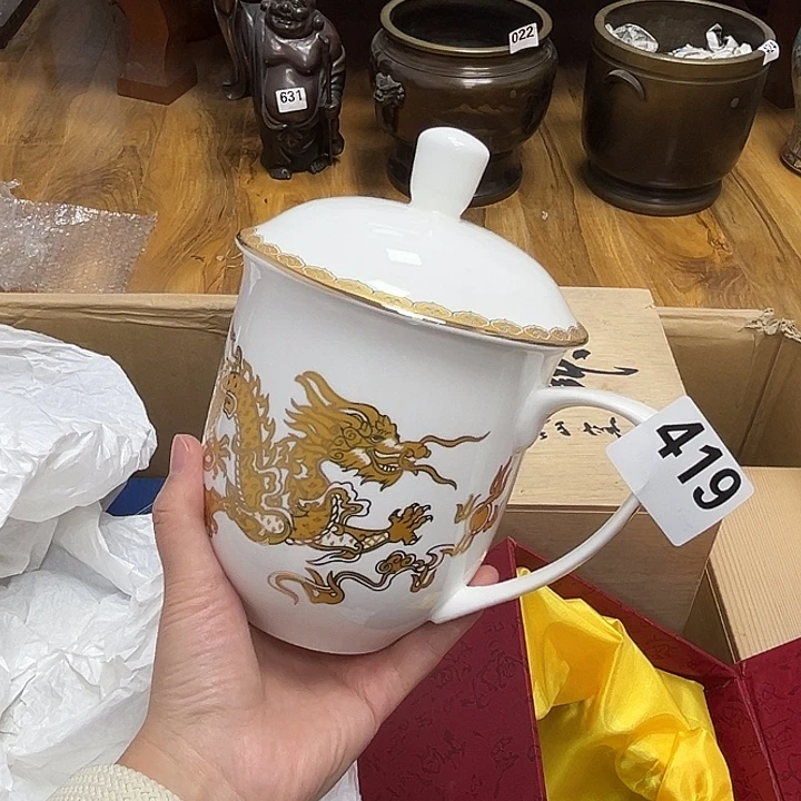 锦***间瓷片呀工艺品摆件瓷器摆件正能量