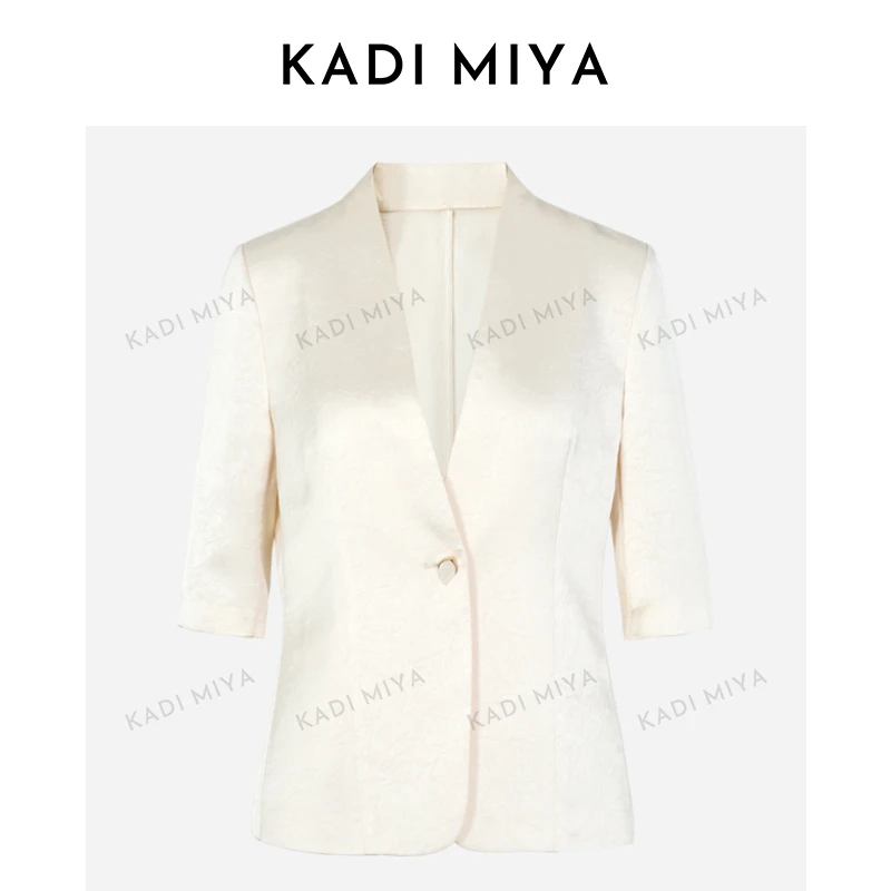 KADIMIYA轻奢高级肌理感褶皱小西服通勤百搭简约西装外套