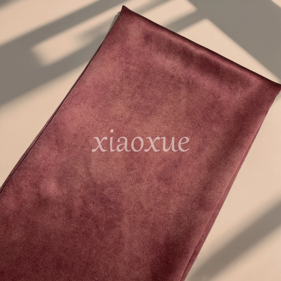 [皮子-粉染] 香云纱 110门幅 50姆米 桑蚕丝 丝绸 面料 服装 布料