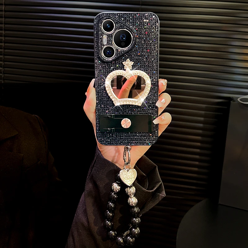 适用于华为pura70闪钻皇冠手机壳pura70pro带支架外壳pro+爆款