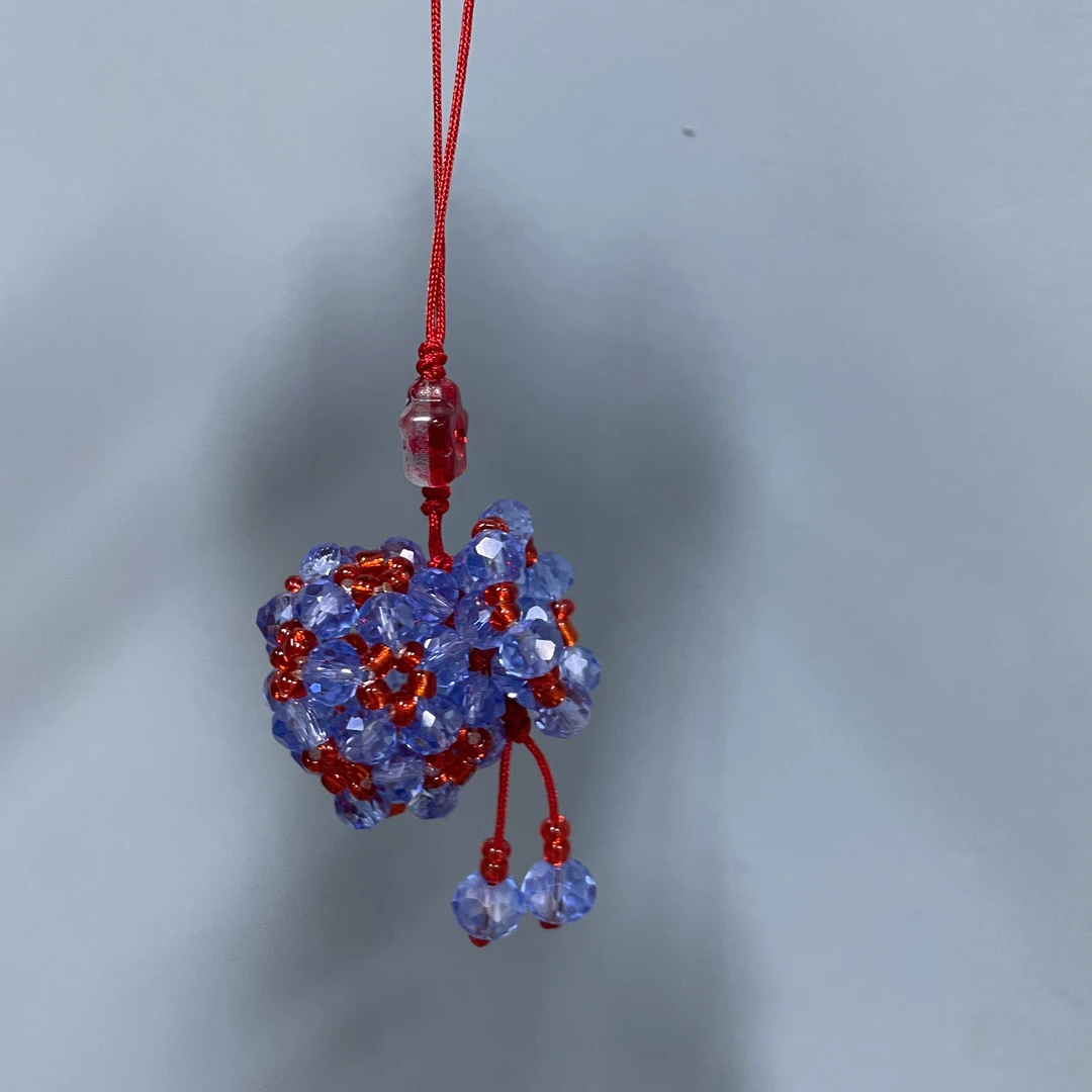 编织水蓝色钱袋子手机坠E960