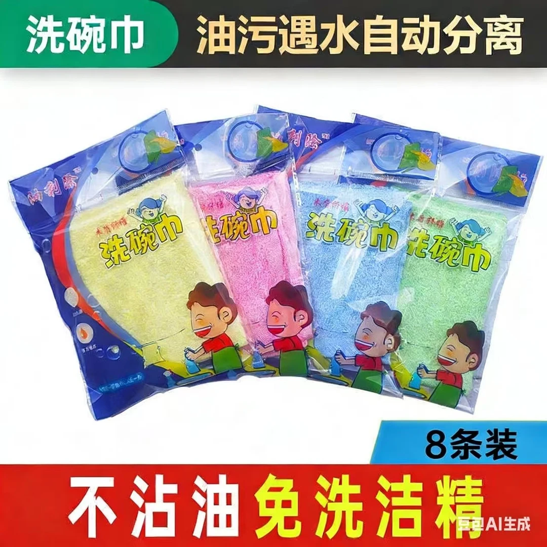 油利除拍1发8条工厂福利除油洗碗巾厨房去油抹布擦手巾吸水碗布