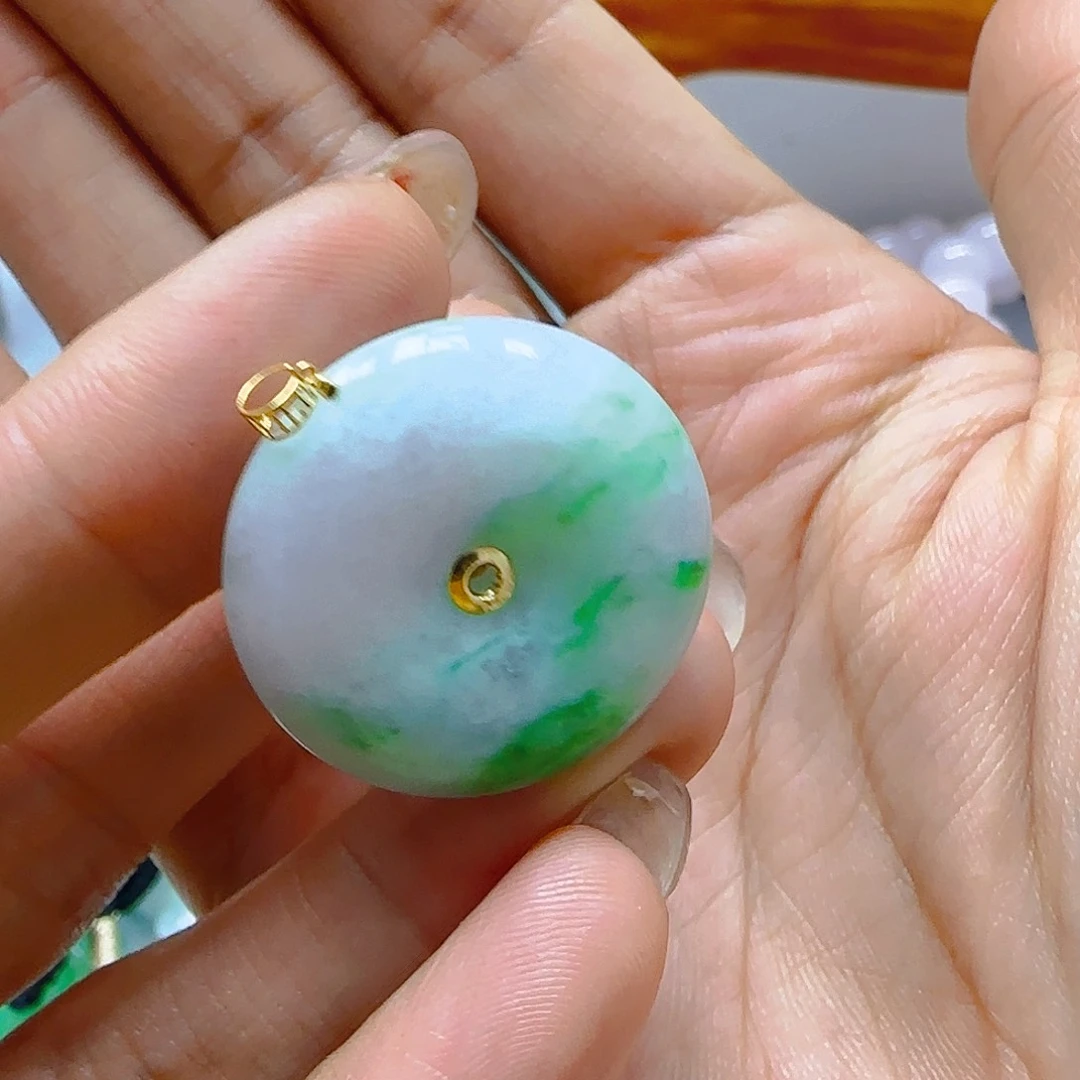 翡翠颈饰18K金镶嵌翡翠350