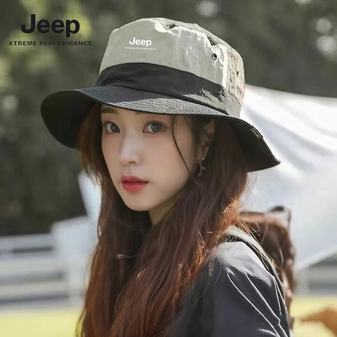 JEEP吉普渔夫帽防晒帽遮阳帽防紫外线户外钓鱼透气可折叠男女款帽