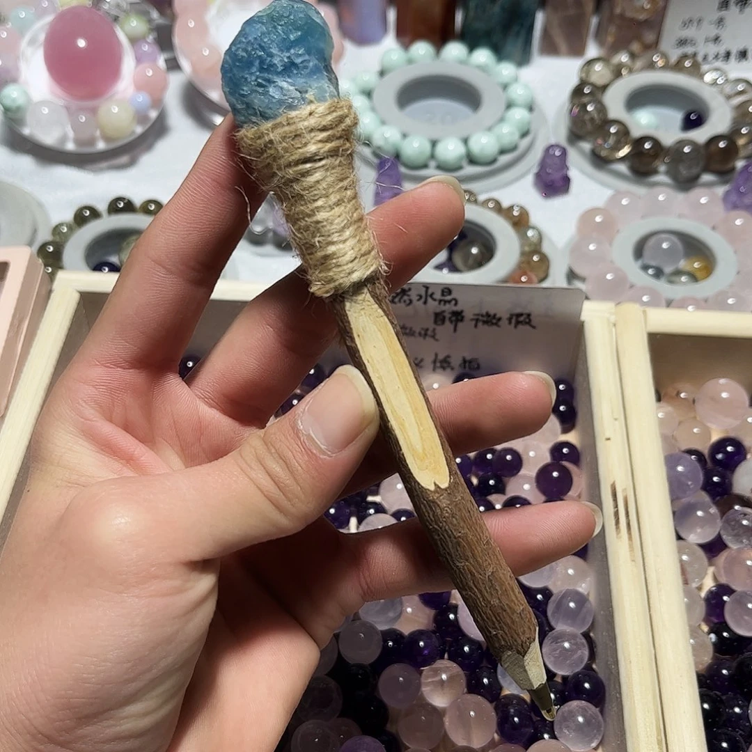 水晶未镶嵌珠宝半成品能量笔