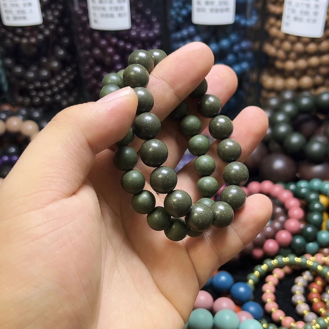 珠串学**弃两个绿色手串单圈