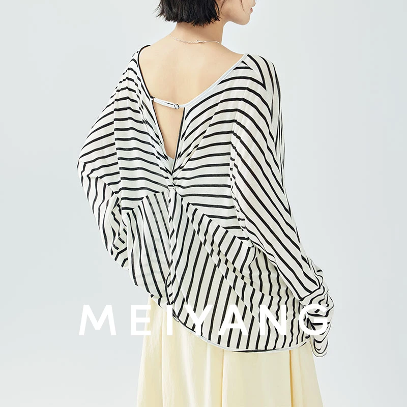 美洋MEIYANG【商场同款】 蝴蝶背长袖针织衫 大露背罩衫