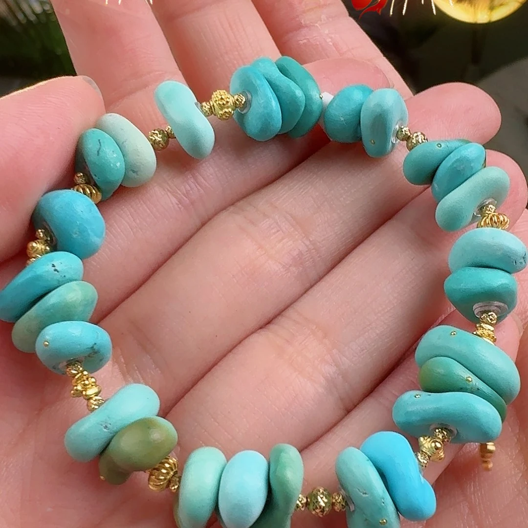 绿松石珠宝奇石18K金镶嵌