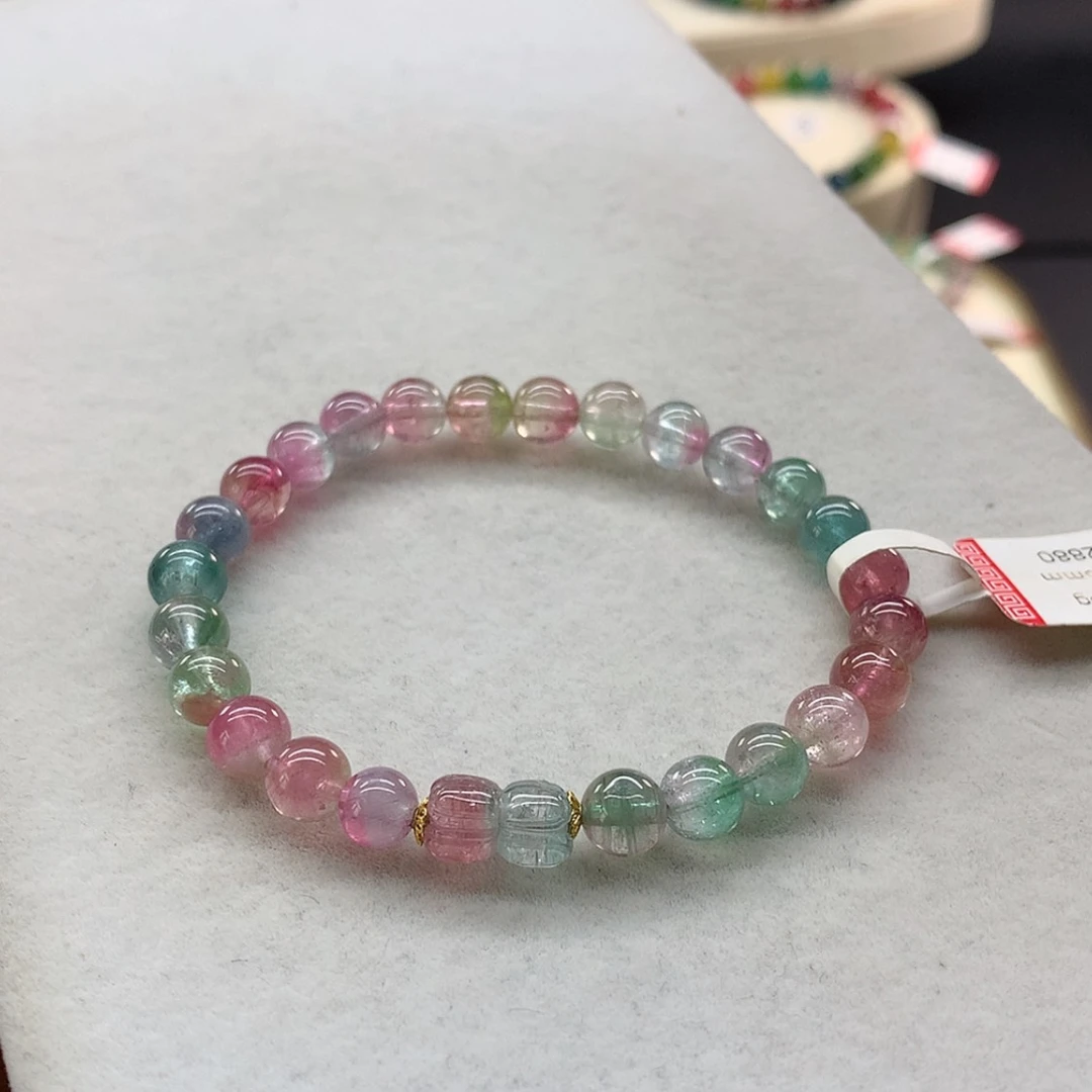 【闪购商品】未镶嵌手链碧玺西瓜单圈6.6