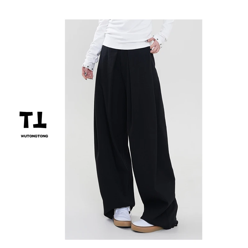 吴童童现货【错觉幻灭】春季纯色休闲裤女韩版显瘦宽松直筒裤61688