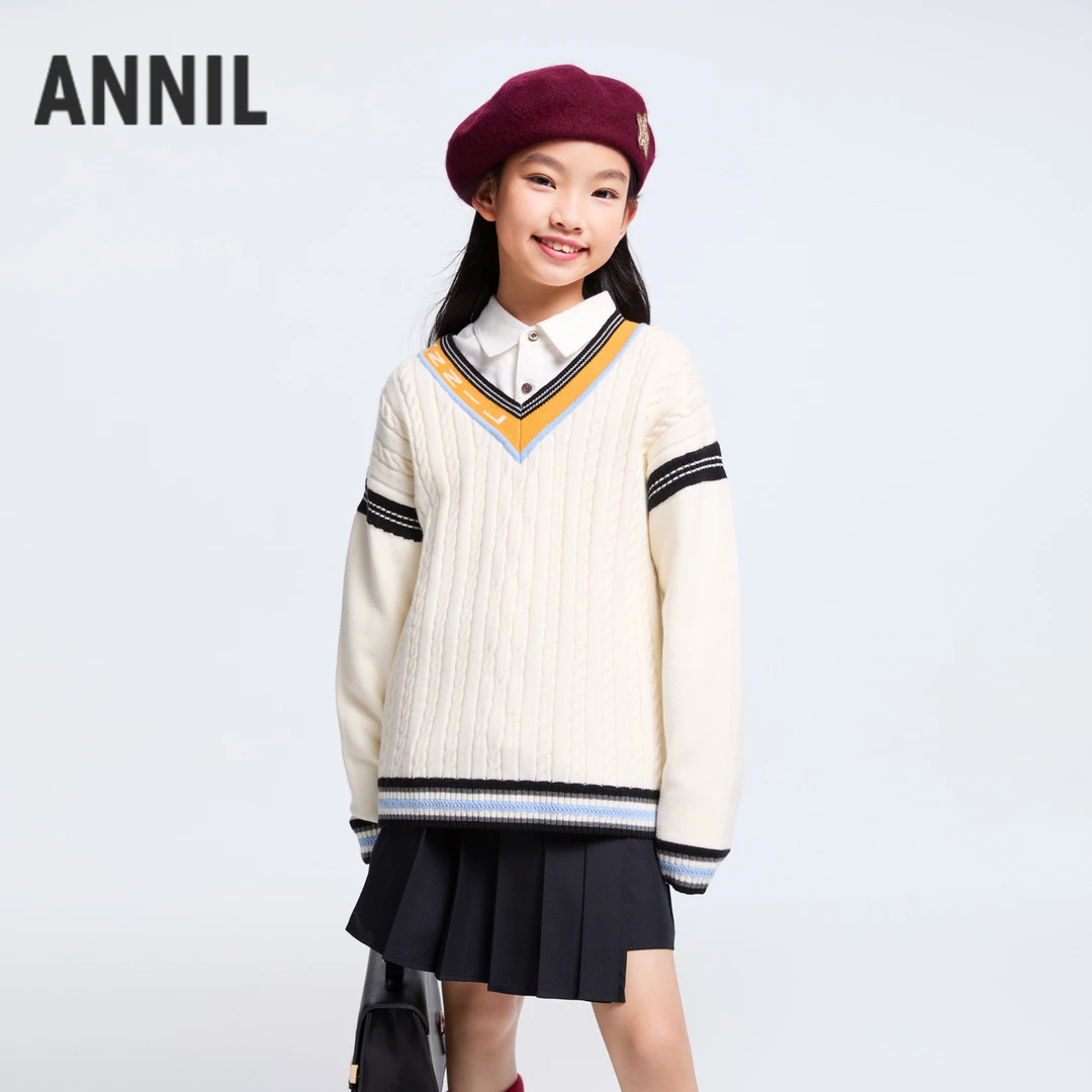 男女童针织衫冬季新款安奈儿童装EM444650