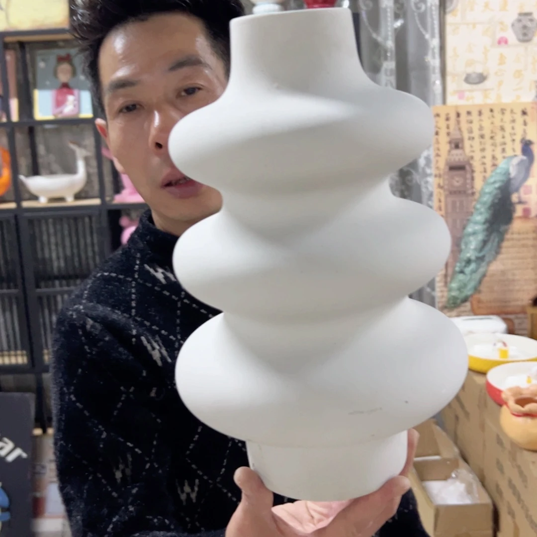 红陶红陶红陶红陶白色葫芦花瓶