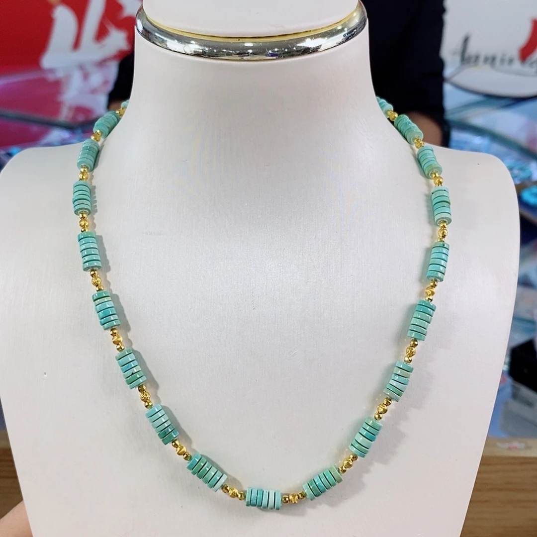 绿松石18K金镶嵌珠宝奇石