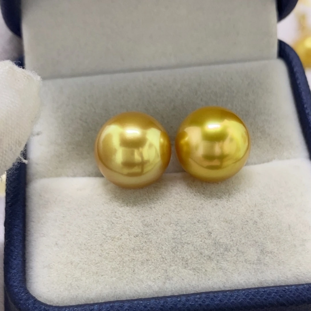 海水珍珠裸珠12.2南洋金珠对珠