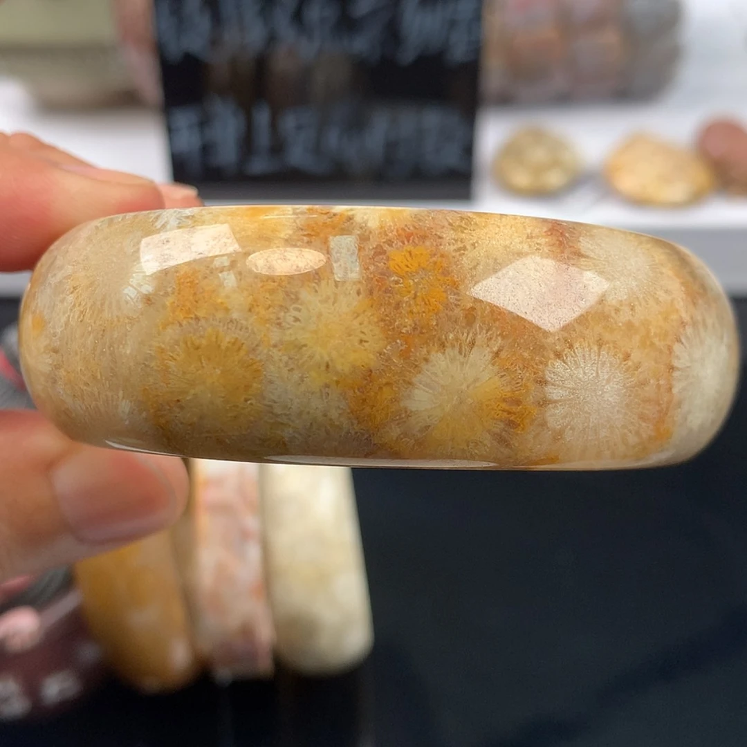 【闪购商品】硅化珊瑚（珊瑚玉）手镯未镶嵌（3号）60.5大圈捡漏！