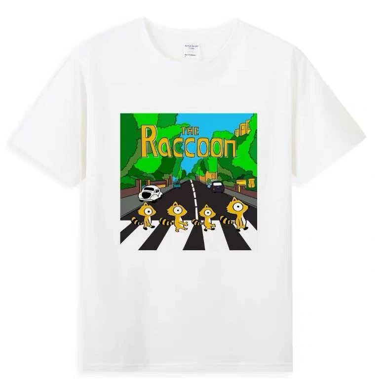 纪念列侬 浣熊唱片定制文化T恤 Abbey Road艾比路封面