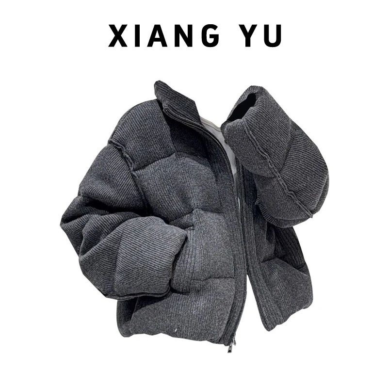 INS CEC慵懒时尚加厚棉服女冬季新款通勤小个子短款面包服外套