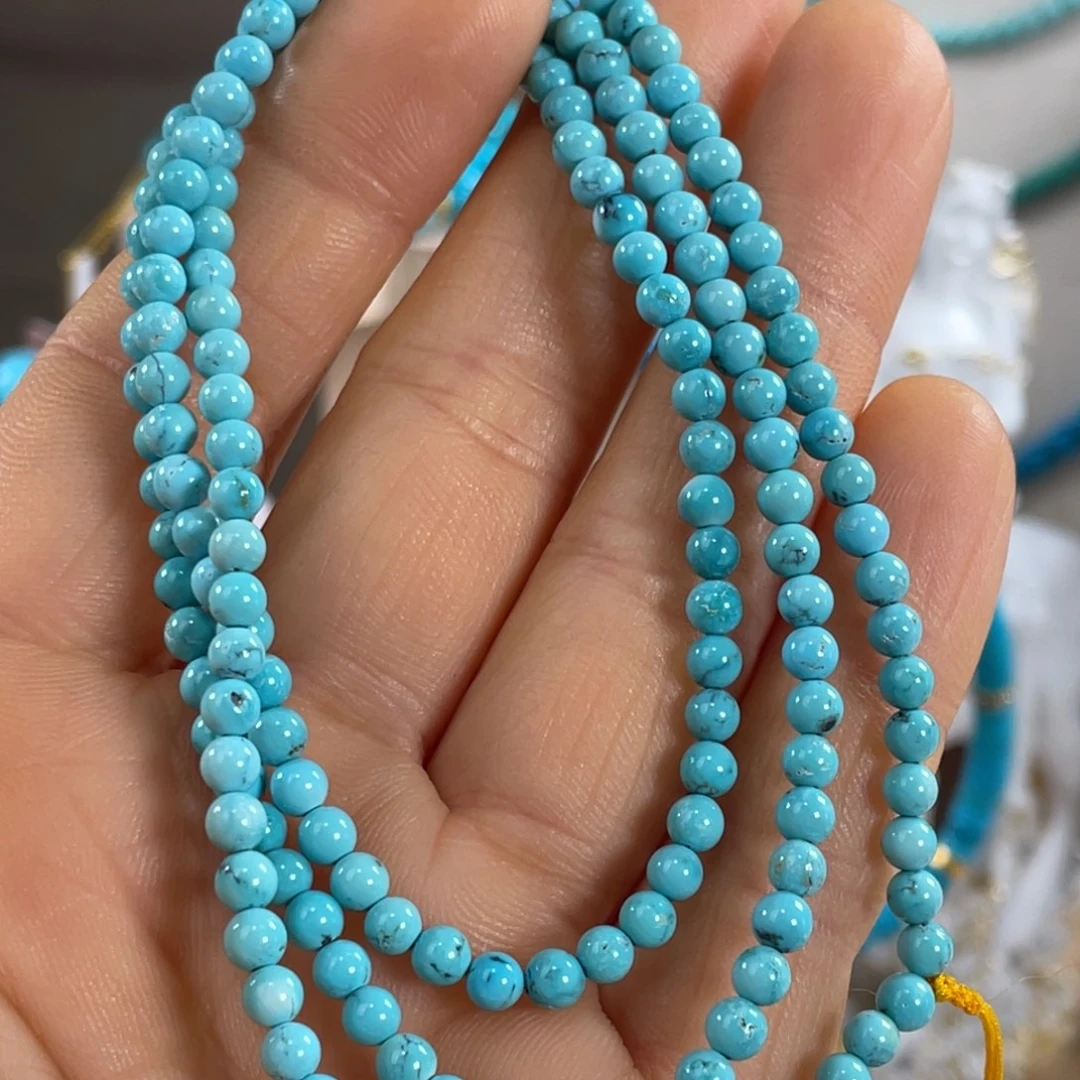 绿松石未镶嵌套链高蓝米珠链