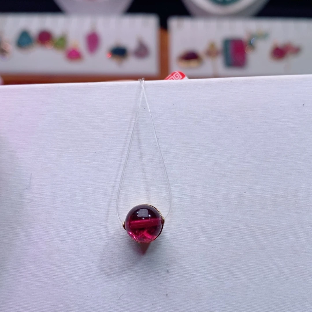 单珠18K金镶嵌碧玺碧玺A单珠