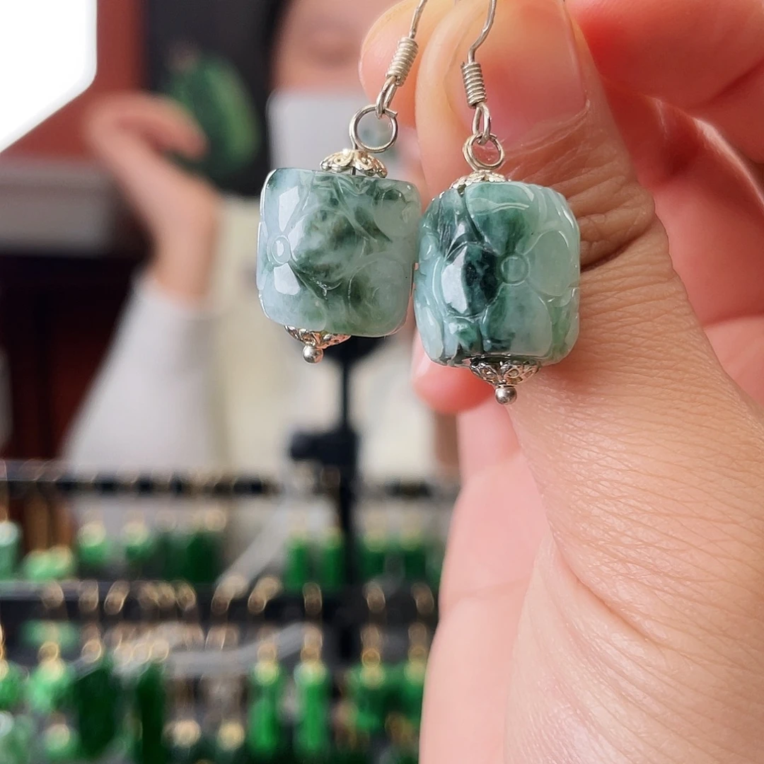 翡翠未镶嵌耳饰饰品