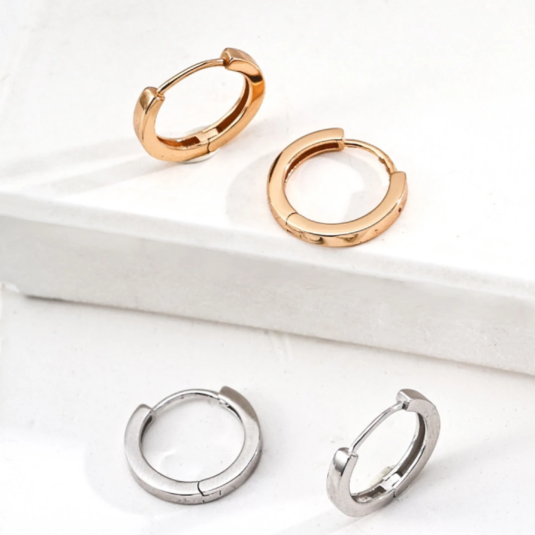 925银耳饰 [YouYou]小众ins风耳圈百搭简约时尚冷淡风素圈养耳洞