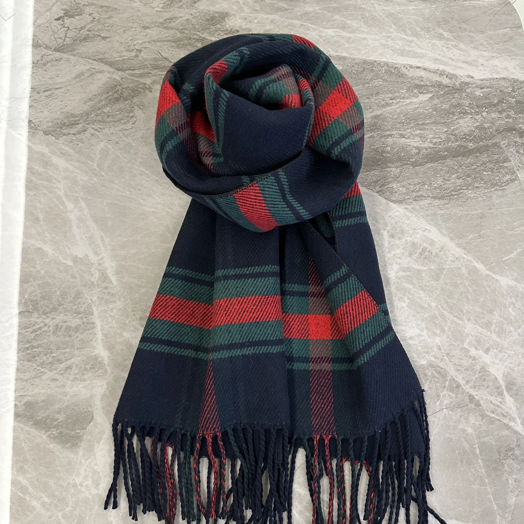 秋冬新款高端加厚 保暖披肩围巾 藏青G字母