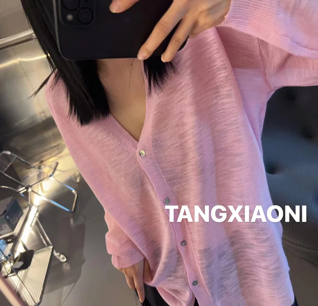 2店 渠道货 订单出 【水樱粉】三色针织麻麻子开衫潮牌女装