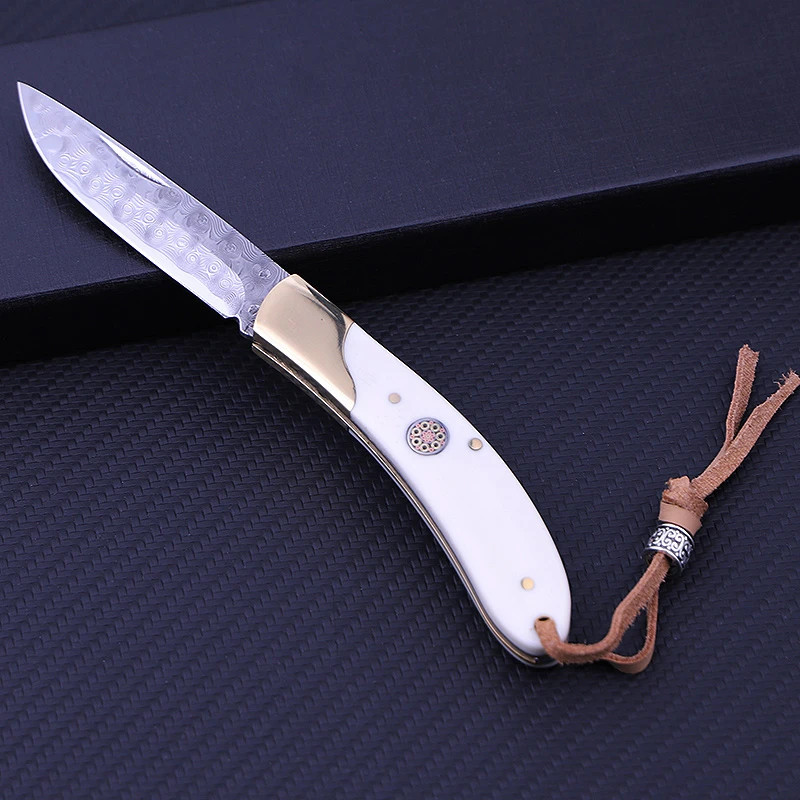 【空文】新款无芯大马士革钢便携多功能水果刀