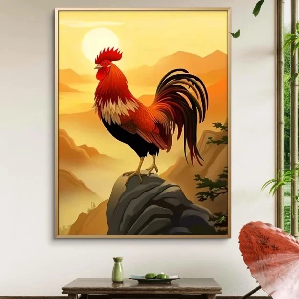 【168】金翎破晓十字绣尺寸60×80厘米，大格四股线绣，30色满绣无勾边