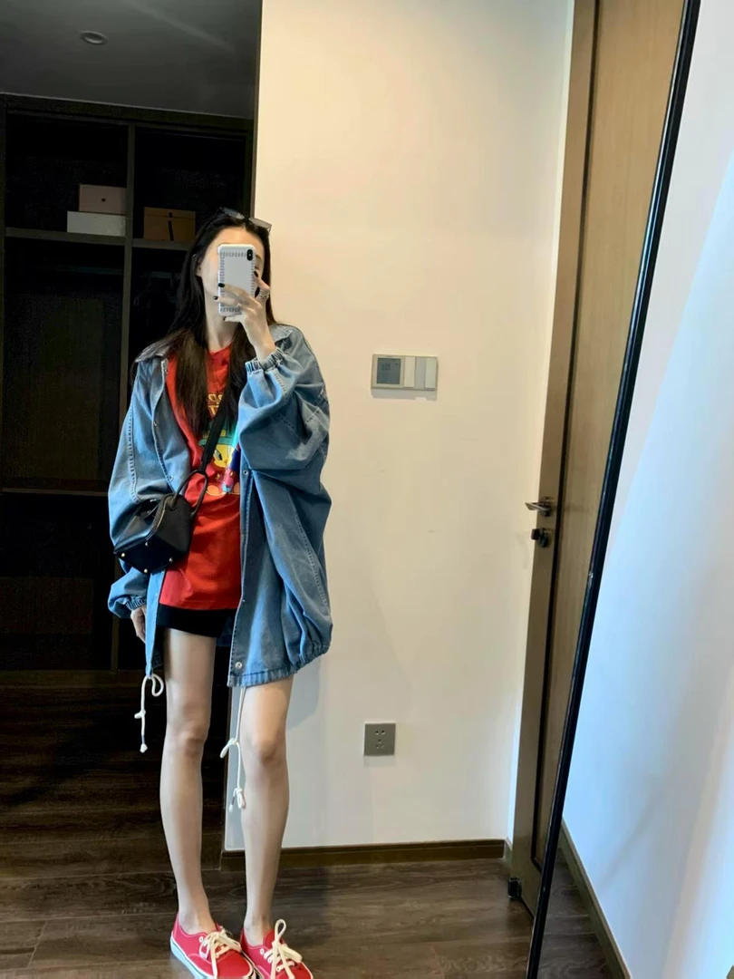 2025早秋牛仔时尚套装新款爆款休闲炸街牛仔外套百搭短袖显瘦短裤