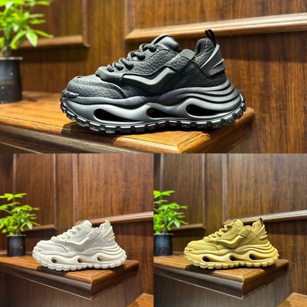 【老爹鞋】2025冬季新款男鞋低帮加绒厚底时尚潮流时尚百搭休闲鞋