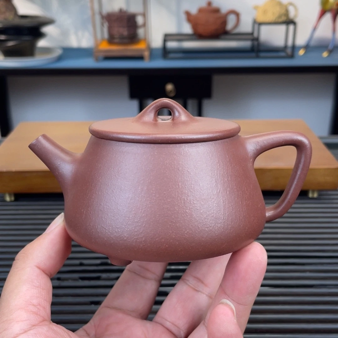 茶壶紫砂紫泥宽口石瓢230cc