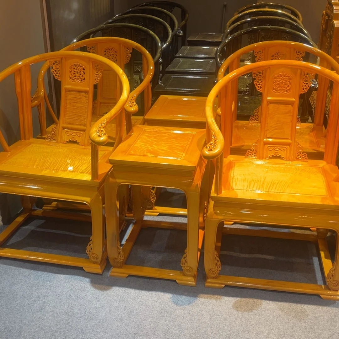 *****紫檀木类成套家具，大叶皇宫椅三件套