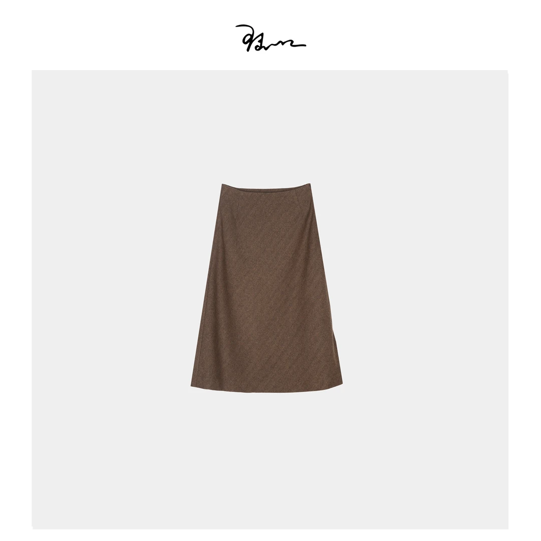 【情书】陆一口女装定制人字纹a字毛呢半身裙